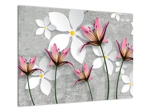Sklenený obraz kvetinové abstrakcie (V022186V7050GD)