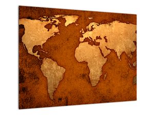 Skleněný obraz - Mapa světa