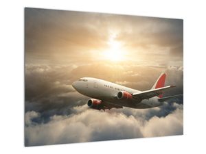 Skleněný obraz -  Letadlo v oblacích