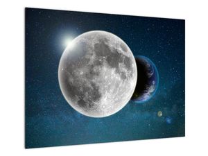 Skleněný obraz - Země v zákrytu Měsíce