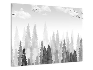 Skleněný obraz - Vrcholky lesů