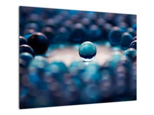 Skleněný obraz - Modré kuličky