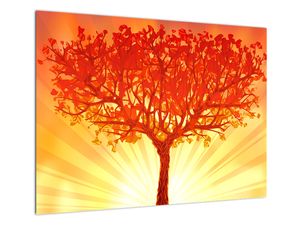 Staklena slika - Drvo obasjano suncem