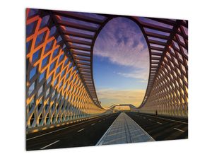 Skleněný obraz moderní architektury mostu