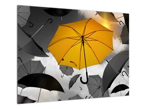 Staklena slika žutog kišobrana