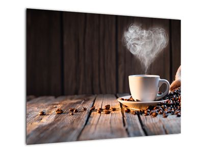 Sklenený obraz - Čas na kávu