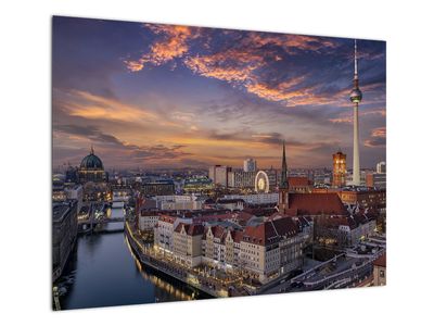 Skleněný obraz - Západ slunce nad Berlínem