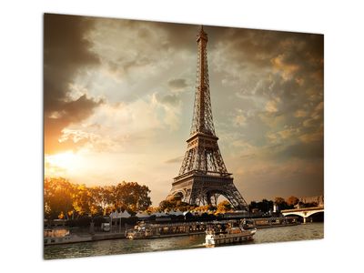 Sklenený obraz - Eiffelova veža, Paríž, Francúzsko