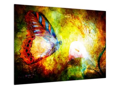 Staklena slika - Vesoljski metulj