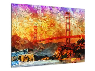 Skleněný obraz - Golden Gate, San Francisco, Kalifornie