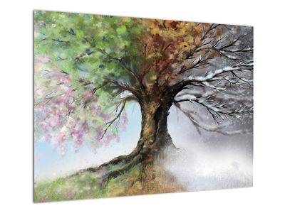 Skleněný obraz - Strom čtyř ročních období
