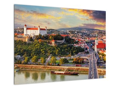 Skleněný obraz - Panorama Bratislavy, Slovensko