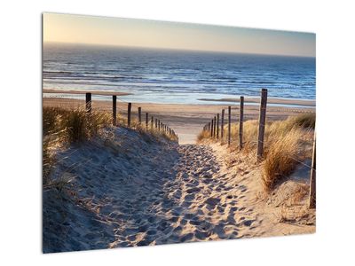 Tablou pe sticlă - Drum spre plaja din Marea Nordului, Țările de Jos