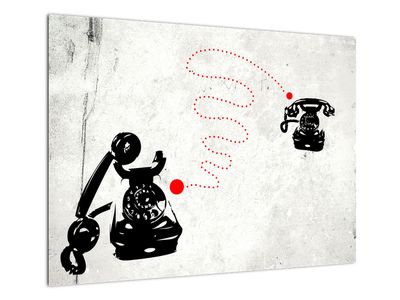 Obraz na szkle - Rysunek telefonu w stylu Banksy