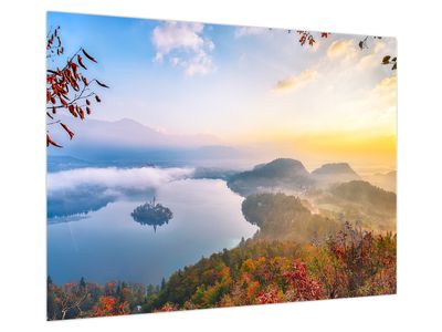 Tablou pe sticlă - Lacul Bled