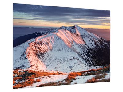 Glasbild - Winterliches Bergpanorama II.