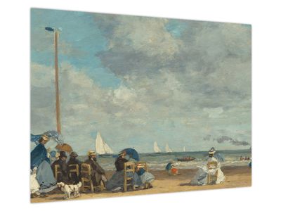 Obraz na szkle - Eugène Boudin, Beach  at Trouville, reprodukcje