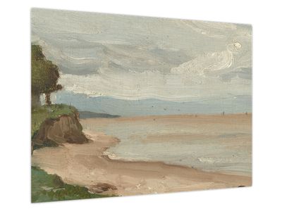 Obraz na szkle - Jean-Baptiste-Camille Corot, Beach Near Etretat, reprodukcje