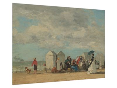 Obraz na szkle - Eugène Boudin, Beach Scene, reprodukcje