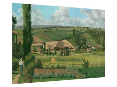 Skleněný obraz - Camille Pissarro, Landscape at Les Pâtis, Pontoise, reprodukce