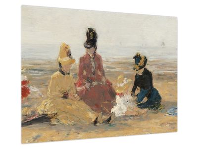 Obraz na szkle - Eugène Boudin, On the Beach, Trouville, reprodukcje