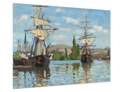 Obraz na szkle - Claude Monet, Ships Riding on the Seine at Rouen, reprodukcje