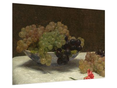 Obraz na szkle - Henri Fantin-Latour, Still Life with Grapes and a Carnation, reprodukcje