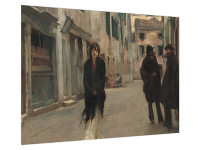 Skleněný obraz - John Singer Sargent, Street in Venice, reprodukce