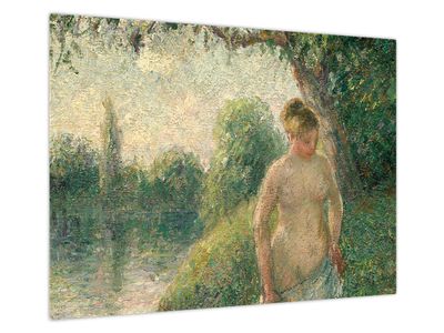 Skleněný obraz - Camille Pissarro, The Bather, reprodukce