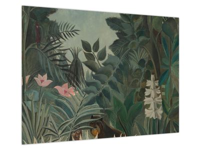 Skleněný obraz - Henri Rousseau, The Equatorial Jungle, reprodukce