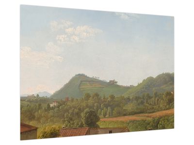 Skleněný obraz - Simon Denis,  View Near Naples, reprodukce