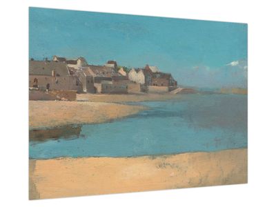 Skleněný obraz - Odilon Redon, Village by the Sea in Brittany, reprodukce