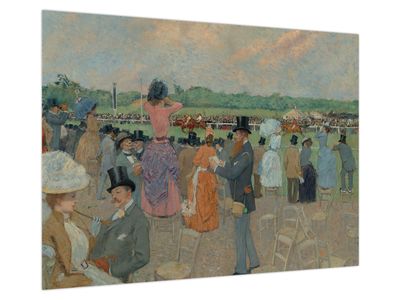 Skleněný obraz - Jean-Louis Forain, The Races at Longchamp, reprodukce