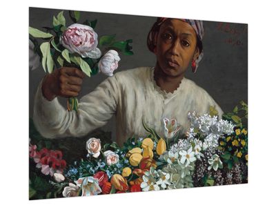 Obraz na szkle - Frédéric Bazille, Young Woman with Peonies, reprodukcje