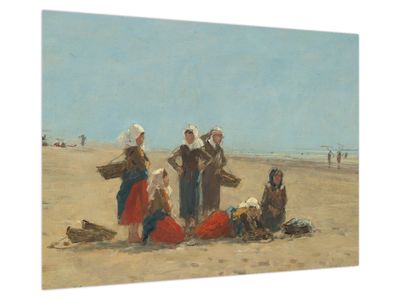 Obraz na szkle - Eugène Boudin, Women on the Beach at Berck, reprodukcje