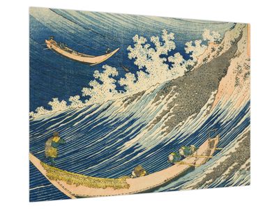 Üveg kép - Katsushika Hokusai, Fishing Boats at Choshi in Shimosa (Soshu Choshi) , reprodukciók