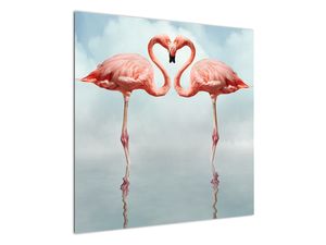 Slika dveh flamingov