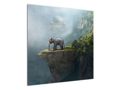 Tablou - Elefant în vârful Taj Mahalului