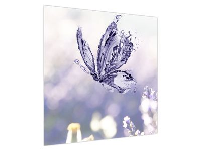 Bild auf Leinwand - Schmetterling und Lavendel