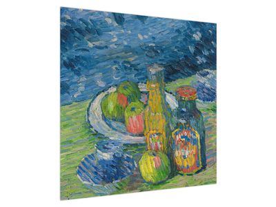 Obraz - Alexej von Jawlensky, Still Life with Bottles and Fruit, reprodukce