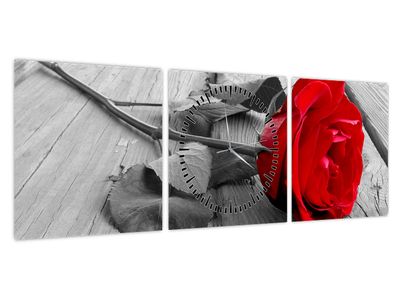 Slika rdeče vrtnice (z uro) (V022288V9030C)