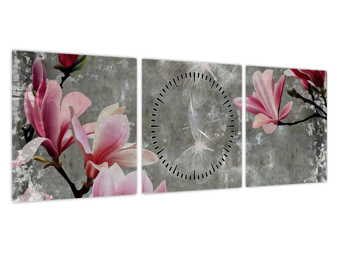 Obraz s květy (s hodinami) (V022313V9030C)