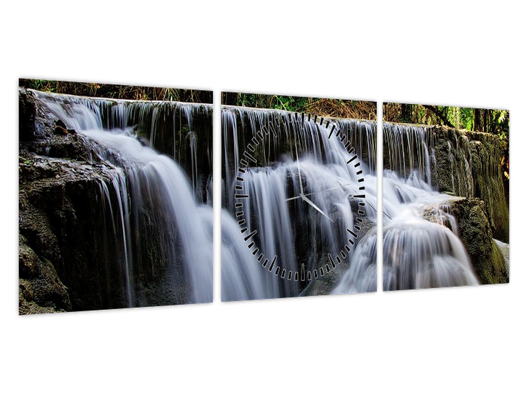 Obraz vodopádů v džungli (s hodinami) (V022663V9030C)