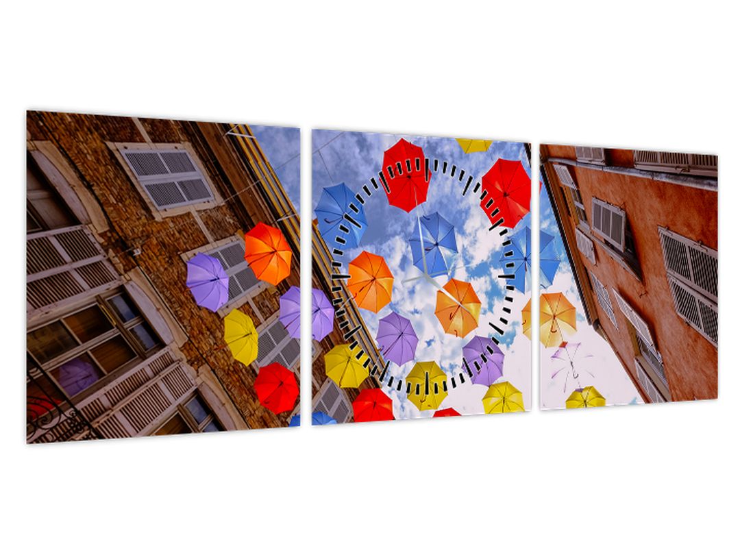 Tablou - Umbrele colorate (cu ceas) (V022672V9030C)