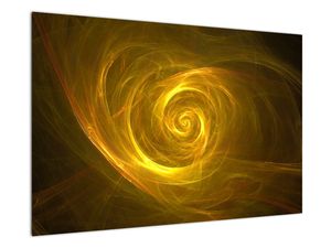 Schilderij - Gele abstracte spiraal