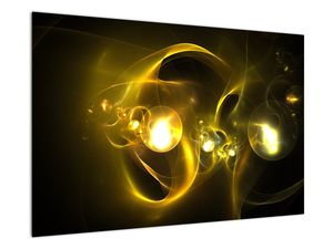 Abstraktna slika rumenih krogel