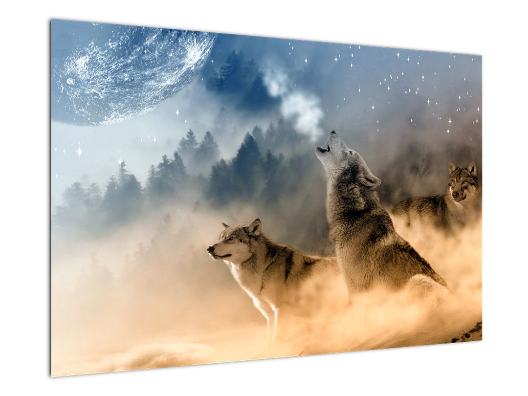 Tablou - lupii urlând la lună (V020509V9060)