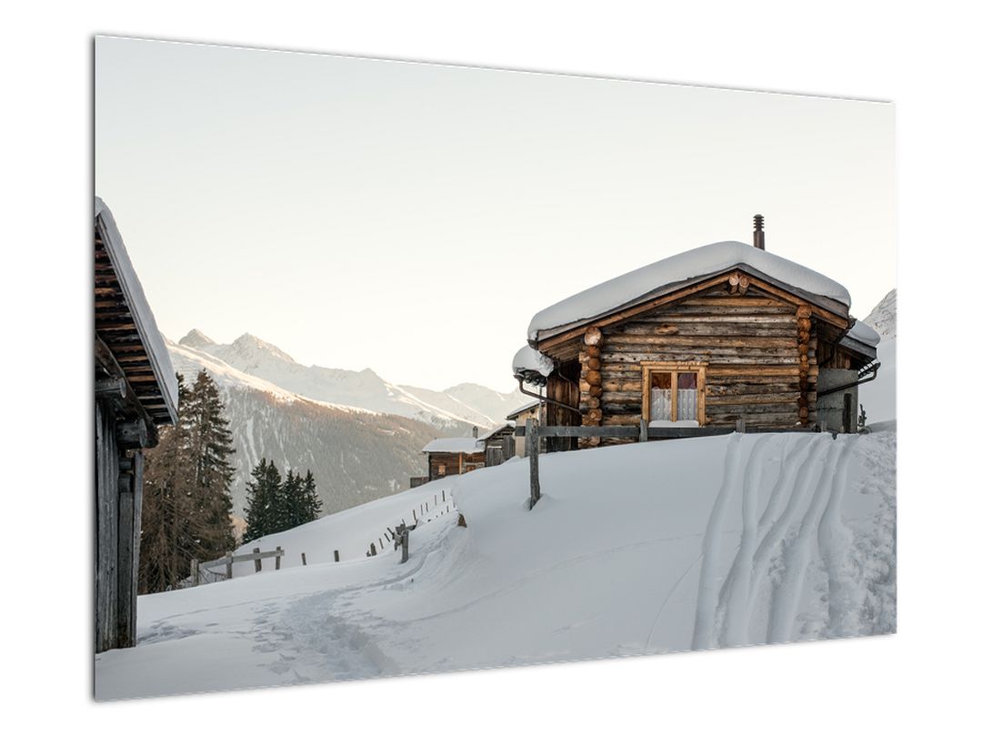 Obraz - horská chata ve sněhu (V020589V9060)