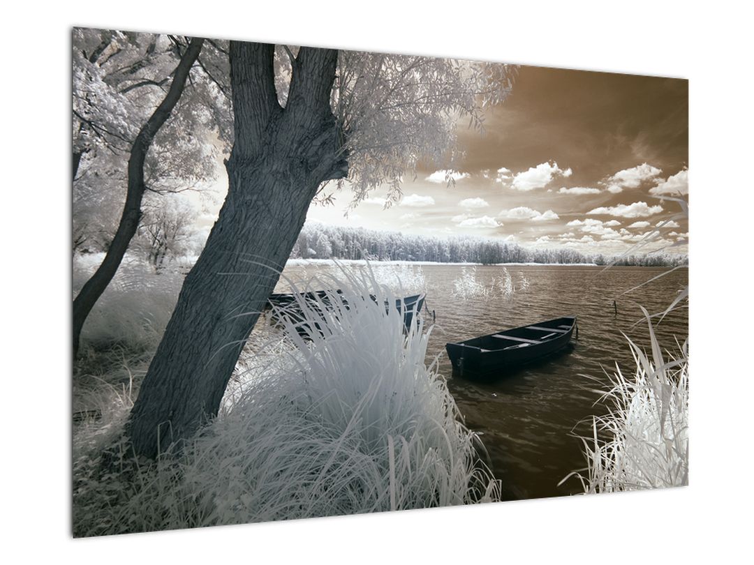 Obraz loďky na jezeře (V022316V9060)