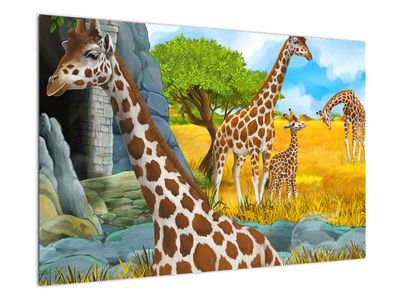 Obraz - Žirafí rodina